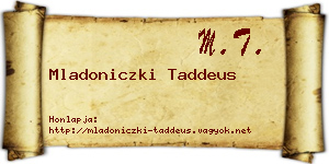 Mladoniczki Taddeus névjegykártya